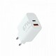 slomart stenski polnilec ultra gan2 67w usb-c pd,usb-a qc 3.0 bela