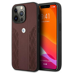 Bmw etui bmhcp13xrsppr iphone 13 pro max 6,7; rdeča trda torbica leather curve perforate