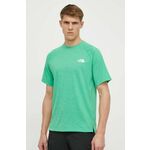 Športna kratka majica The North Face Foundation zelena barva - zelena. Športna kratka majica iz kolekcije The North Face. Model izdelan iz materiala, ki odvaja vlago.