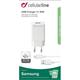 CellularLine USB polnilec z MicroUSB kablom, 10W, bel