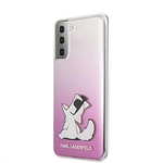 Karl Lagerfeld Choupette Eats ovitek za Samsung Galaxy S21 Plus, roza