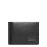 Guess usnjena denarnica - črna. Mala denarnica iz kolekcije Guess. Model izdelan iz naravnega usnja.