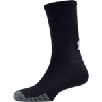 UA HeatGear Crew 3 Pack Socks, Black/Steel - XL