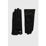 Usnjene rokavice Answear Lab ženski, črna barva - črna. Rokavice na prste iz kolekcije Answear Lab. Model izdelan iz naravnega usnja.