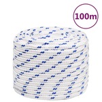 vidaXL Vrv za čoln bela 16 mm 100 m polipropilen