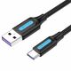 Vention kabel usb 2.0 a do usb-c 5a vention corbf 1m črn pvc