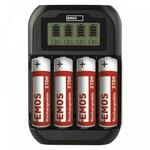 Polnilec baterijskih vložkov Emos BCN-41D + 4AA 2700, USB, AAA in AA