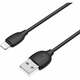 Borofone X19 podatkovni kabel, Lightning-USB, 1 m, 2.4 A, črn