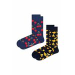 Nogavice Happy Socks 2-pack ženske - pisana. Visoke nogavice iz kolekcije Happy Socks. Model izdelan iz elastičnega, vzorčastega materiala. V kompletu sta dva para.