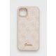 Guess Metal ovitek za iPhone 14 Plus, roza (GUHCP14MHG4SHP)