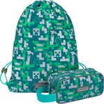BAAGL Minecraft set - Silver Creeper (svinčnik, torba za trening)