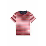 Otroška bombažna kratka majica Polo Ralph Lauren rdeča barva, 322942204001 - rdeča. Otroška lahkotna kratka majica iz kolekcije Polo Ralph Lauren. Model izdelan iz vzorčaste pletenine.