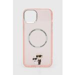 Karl Lagerfeld iphone 14 plus 6,7" hardcase roza/pink iconic karl&amp;choupette magsafe