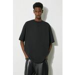 Bombažna kratka majica A-COLD-WALL* Essential T-Shirt moški, črna barva, ACWMTS177 - črna. Kratka majica iz kolekcije A-COLD-WALL*, izdelana iz tanke, elastične pletenine. Model iz zračne bombažne tkanine.