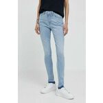 Kavbojke Pepe Jeans ženski - modra. Kavbojke iz kolekcije Pepe Jeans v kroju skinny, z visokim pasom. Model izdelan iz elastičnega denima.