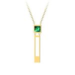 Preciosa Pozlačena jeklena ogrlica naravnost z zelenim kristalom Preciosa 7391Y66