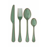 Komplet pribora Madam Stoltz Enamel Cutlery 4-pack - zelena. Komplet pribora iz kolekcije Madam Stoltz. Model izdelan iz nerjavečega jekla z emajliranim premazom.