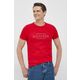 Bombažna kratka majica Tommy Hilfiger rdeča barva - rdeča. Kratka majica iz kolekcije Tommy Hilfiger. Model izdelan iz pletenine s potiskom. Izjemno udoben material, izdelan iz naravnih vlaken.