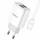 Kaku Charger polnilnik 2x USB 15W 2.4A + Micro USB kabel 1m, bela