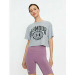 Under Armour Majica Ua Collegiate Crest Crop Ss 1379402 Siva Loose Fit