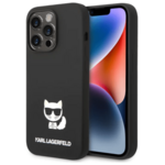 Karl Lagerfeld Choupette Body ovitek za iPhone 14 Pro, silikonski, črn (KLHCP14LSLCTBK)