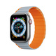 slomart magnetni trak apple watch se, 8, 7, 6, 5, 4, 3, 2, 1 (41, 40, 38 mm) dux ducis strap (ld različica) - sivo-oranžna