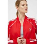 Pulover adidas Originals ženska, rdeča barva - rdeča. Pulover iz kolekcije adidas Originals, izdelan iz pletenine z nalepko. Ta izdelek je iz linije izdelkov Adidas End Plastic Waste, ki je izdelana iz recikliranih materialov.