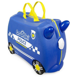 Trunki kovček s kolesi, policijski avto Percy + nalepke, od 3r +