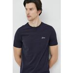 Kratka majica Guess moški, mornarsko modra barva - mornarsko modra. Kratka majica iz kolekcije Guess. Model izdelan iz elastične pletenine. Visokokakovosten, udoben material.