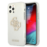 Guess GUHCP12LPCUGL4GTR iPhone 12 Pro Max 6,7" prozoren trdi ovitek Glitter 4G Big Logo