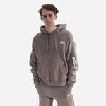 Bombažen pulover Alpha Industries Organics OS Hoody moški, rjava barva, s kapuco - rjava. Pulover s kapuco iz kolekcije Alpha Industries, izdelan iz bombažne pletenine. V modelu so uporabljeni visokokakovostni materiali.