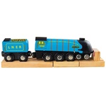 Bigjigs Rail Drevená replika lokomotívy Mallard + 3 koľaje