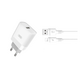 XO Polnilec za telefon L63 QC 1xUSB bel + 8-pin Lightning kabel