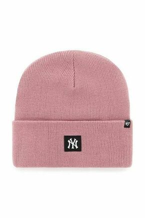 Kapa 47 brand Mlb New York Yankees roza barva - roza. Kapa iz kolekcije 47 brand. Model izdelan iz pletenine z nalepko.