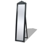 Samostoječe Ogledalo Baročni Stil 160x40 cm Črne Barve