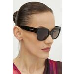 Sončna očala Dolce &amp; Gabbana ženski, rjava barva - rjava. Sončna očala iz kolekcije Dolce &amp; Gabbana. Model z enobarvnimi stekli in okvirji iz plastike. Ima filter UV 400.