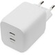 slomart omrežni polnilec, napajalnik gan 2x usb-c pd 3.0 max. 65 W, bela