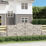 vidaXL Obokane gabion košare 3 kosa 300x30x120/140 cm pocinkano železo