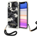 Guess GUHCN61KSARBK iPhone 11 6,1" / Xr črn trdi ovitek Camo Collection