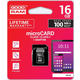 GoodRam spominska kartica microSD 16GB + SD adapter (500304)