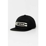 Kapa s šiltom G-Star Raw črna barva - črna. Kapa s šiltom vrste snapback iz kolekcije G-Star Raw. Model izdelan iz materiala z nalepko.